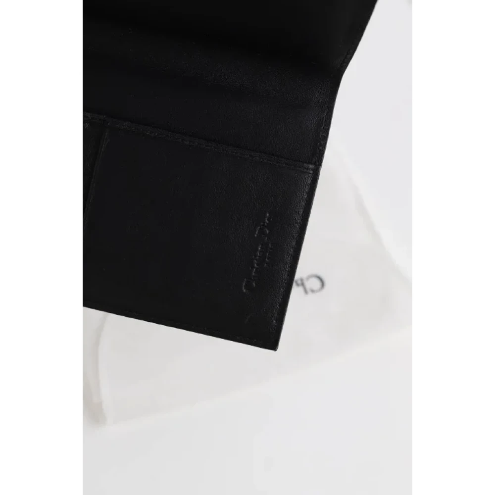 Dior Vintage Pre-owned Leather wallets Black Dames