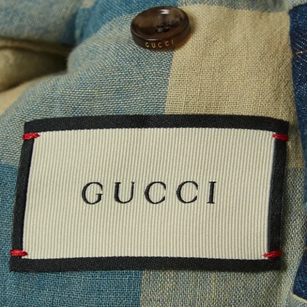 Gucci Vintage Pre-owned Denim outerwear Blue Dames
