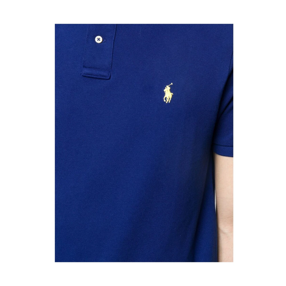 Ralph Lauren Polo Shirt met Logo Borduurwerk Blue Heren