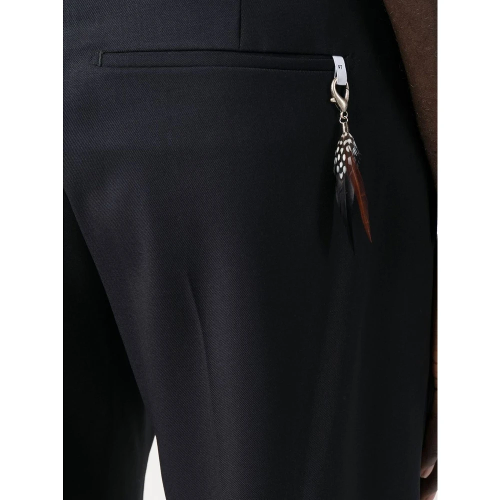 PT Torino Navy Blauwe Getailleerde Crop Broek Blue Heren