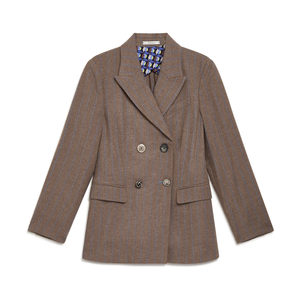 Maliparmi Gestreepte Blazer Gray Dames