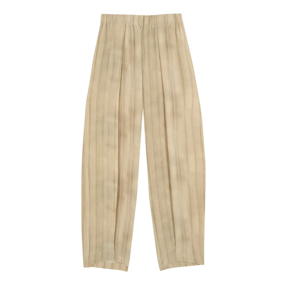 Cortana Women's Beige Tapered Trousers, L, Fedra Trousers