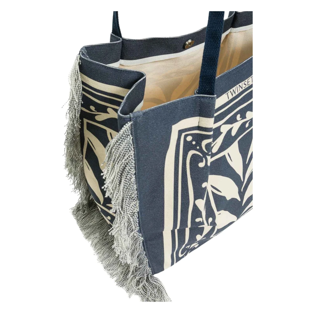 Twinset Canvas Shopper Tas in Grijs Gray Dames
