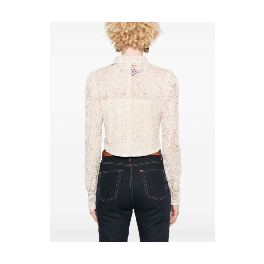 Twinset Crème Wit Macramé Detail Shirt Beige Dames