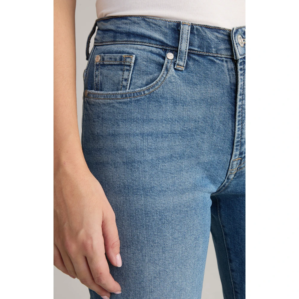 Joop! Ingekorte denim met franje zoom Blue Dames