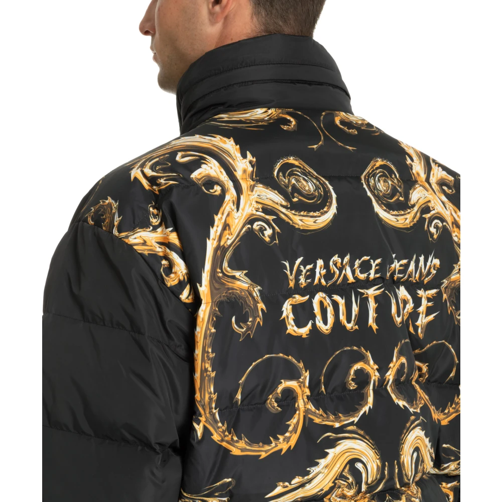 Versace Jeans Couture Abstract Multicolor Rits Donsjas Black Heren