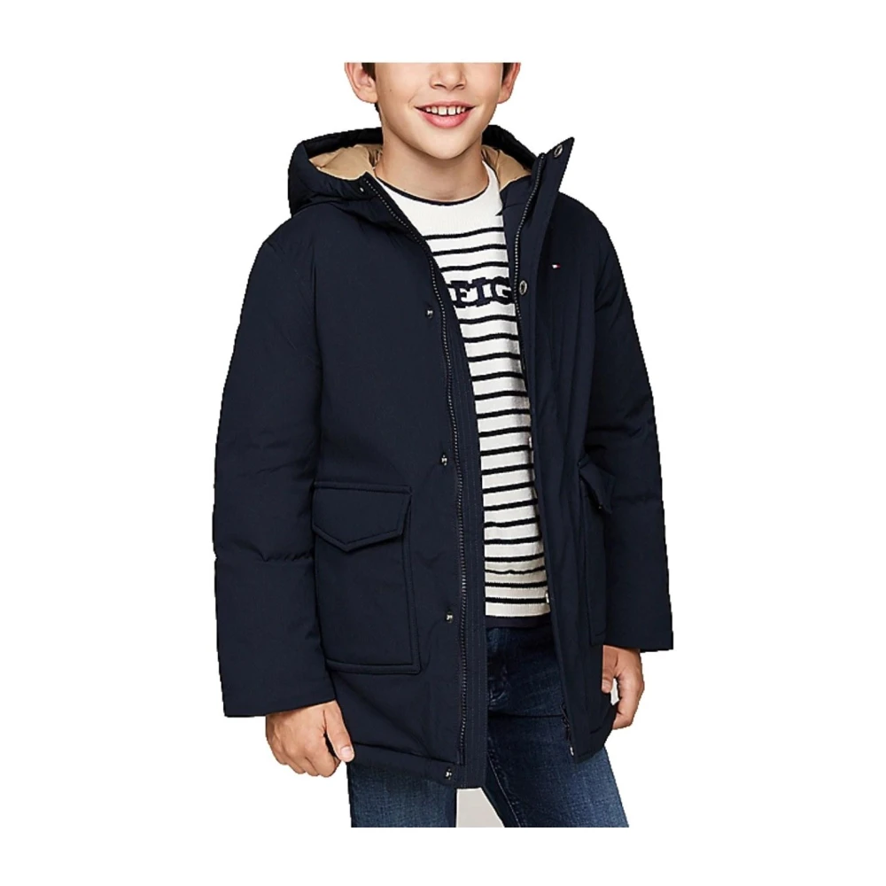 Tommy Hilfiger Boys Blue Winter Jackets, 16 Y, Essential Parka