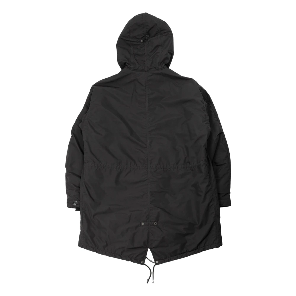 Junya Watanabe Zwarte Nylon Goggle Parka Jas Black Heren
