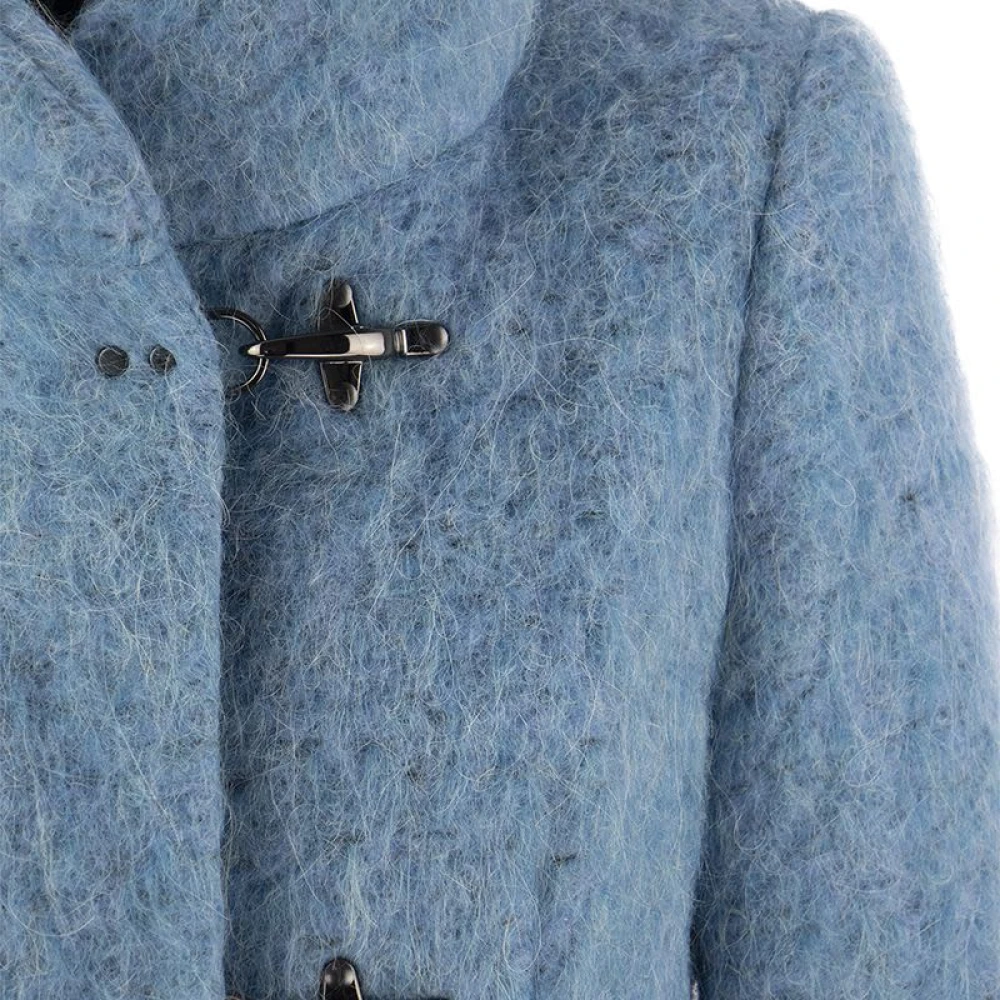 Fay Romanch Wollen mohair en alpacamix jas. Blue Heren