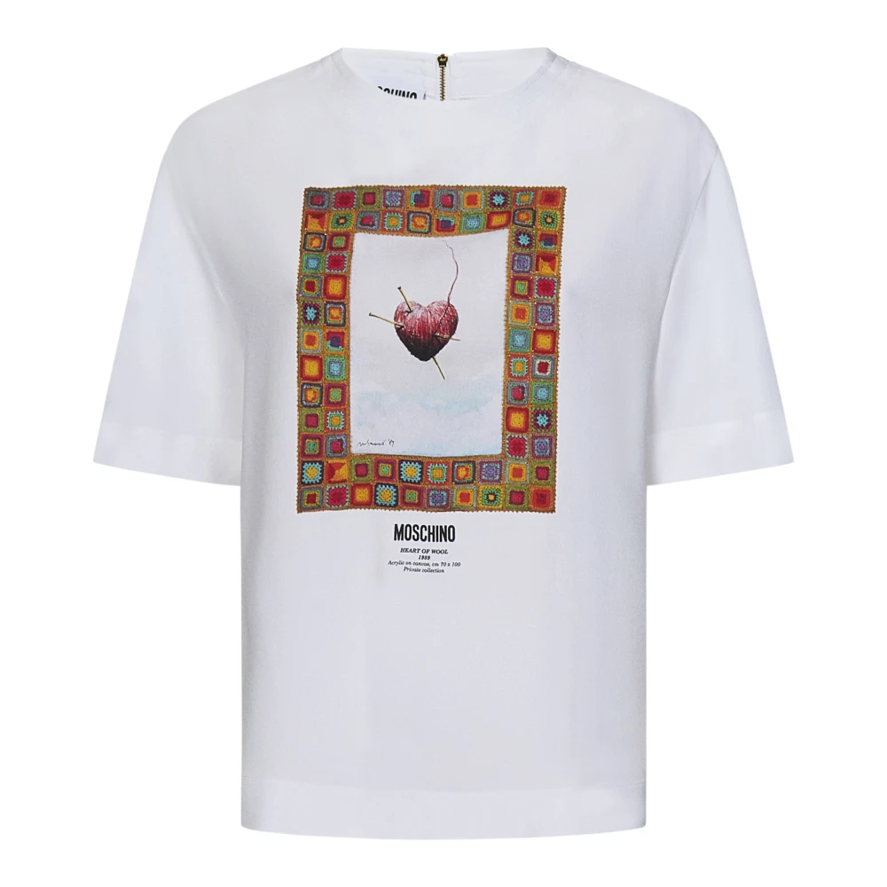 Moschino Witte Heart of Wool Blouse White Dames