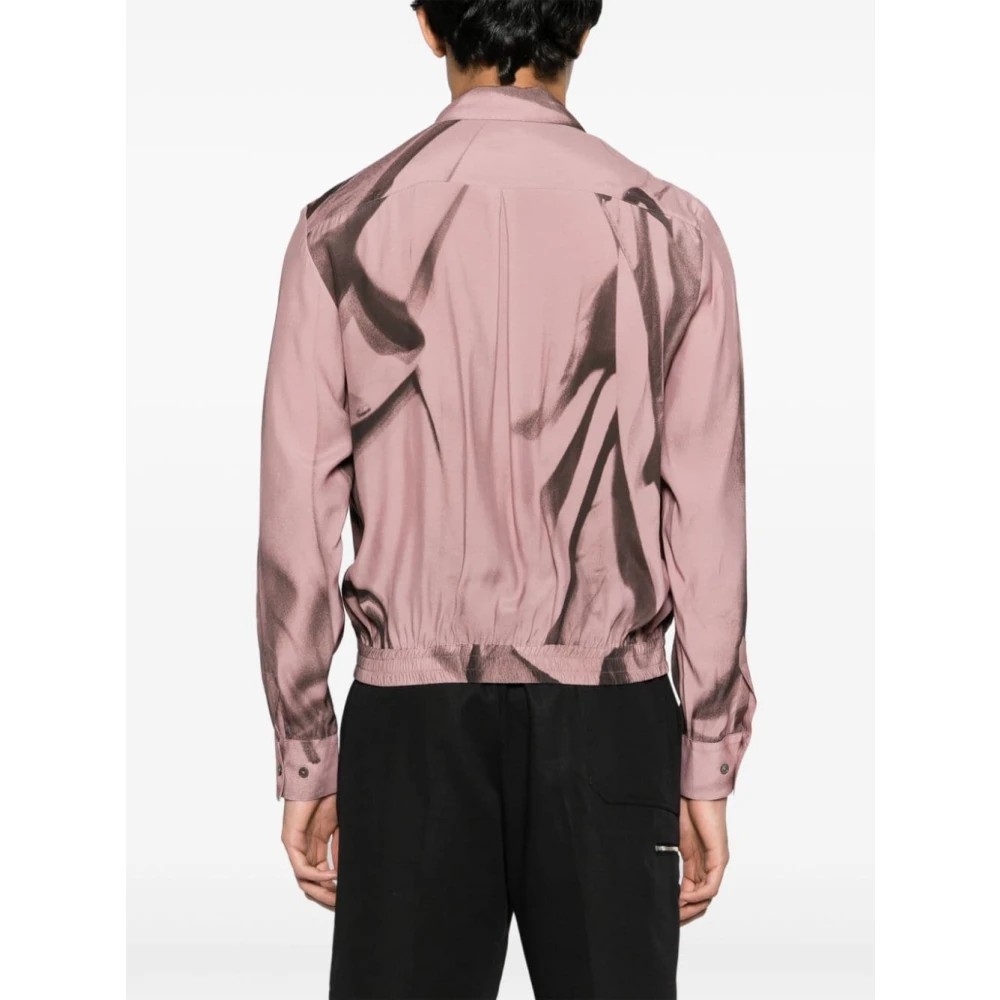 PS By Paul Smith Roze Abstract Patroon Rits Polo Pink Heren