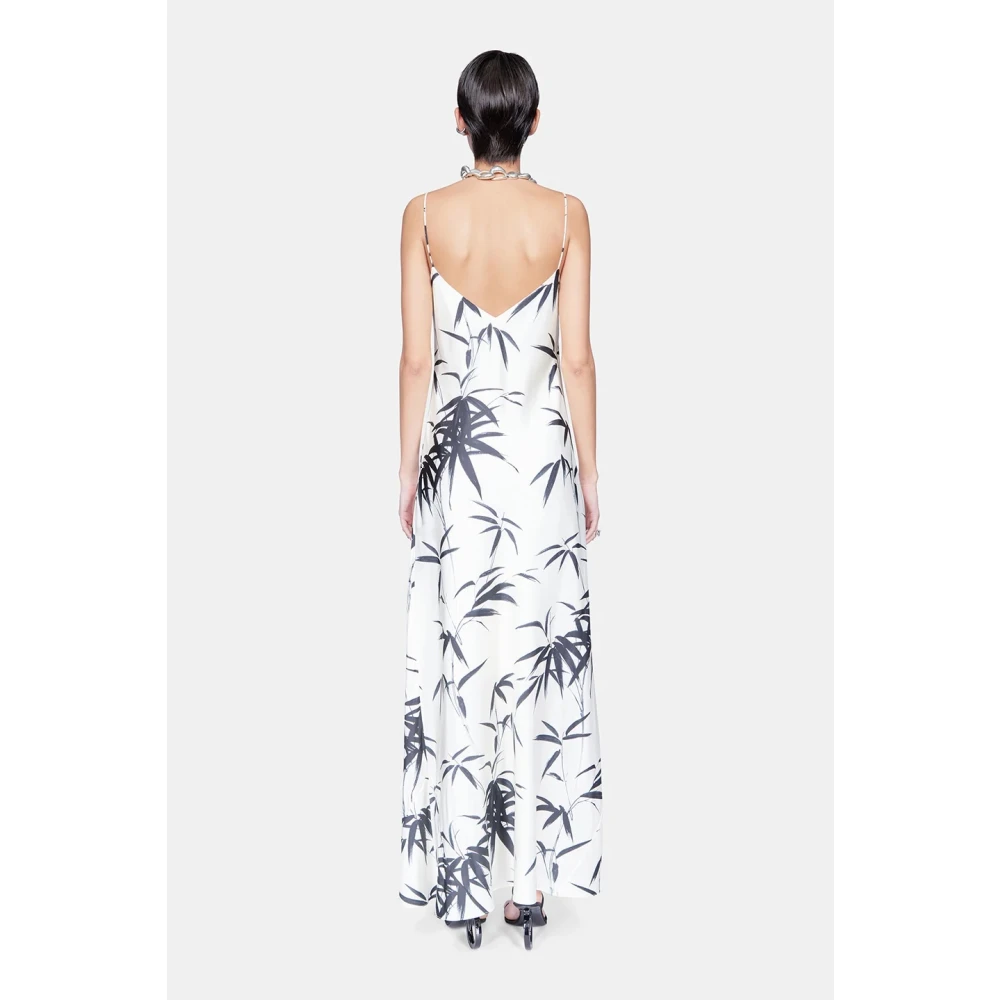 Galvan London Brushstroke Cream Black Jurk White Dames