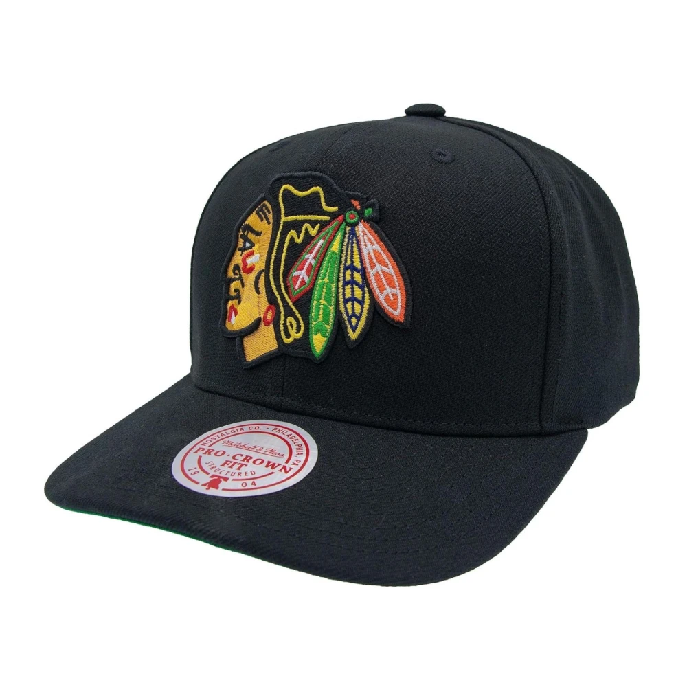 Mitchell & Ness Blackhawks NHL XL Logo Snapback Black Heren