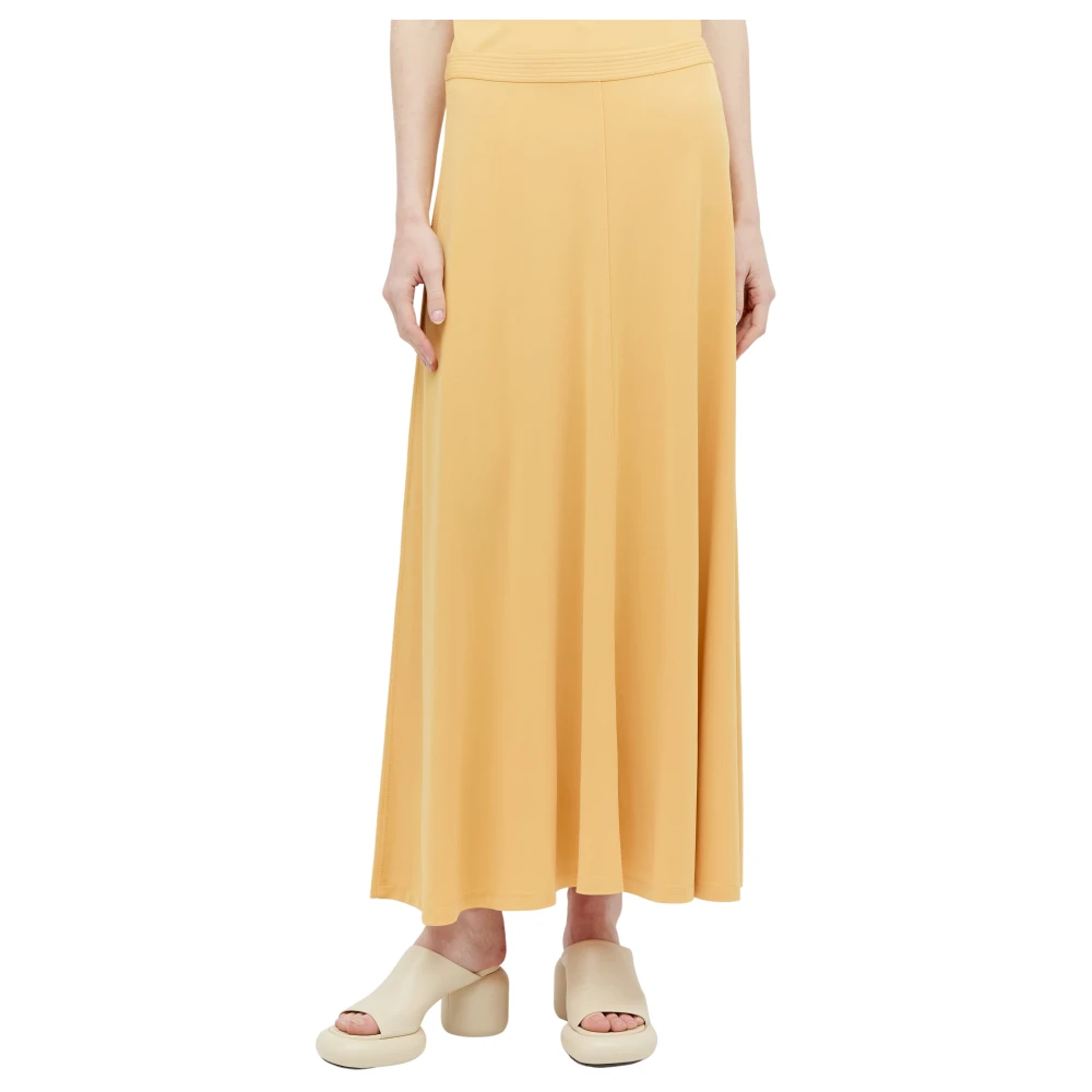 TotêMe Stretch-Jersey Maxi Rok Paneelconstructie Yellow Dames