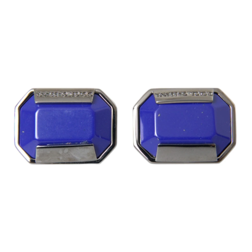 Dolce & Gabbana Kristallen Manchetknopen Zilver Blauw Gray Unisex