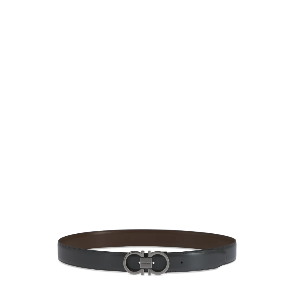 Salvatore Ferragamo Dubbele Gancini Riem Black Heren