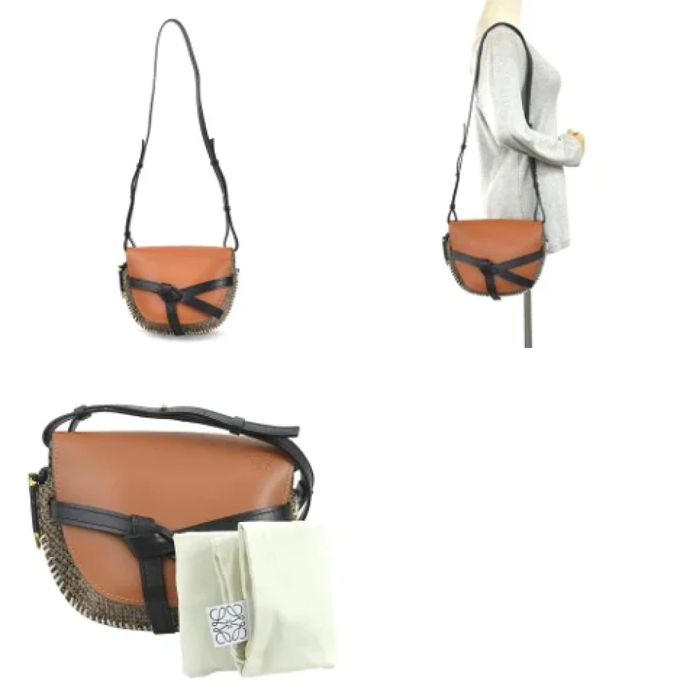 Loewe Pre-owned Fabric shoulder-bags Brown Dames