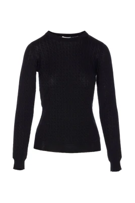 Svart Silk & Nylon Tröja