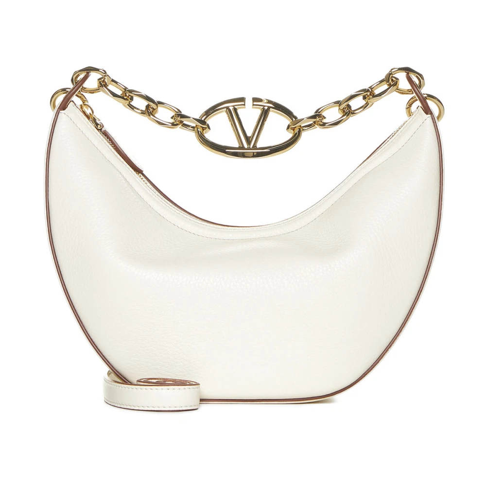 Valentino Garavani Women's White Handbags, One Size, Vlogo Moon Small Hobo Bag