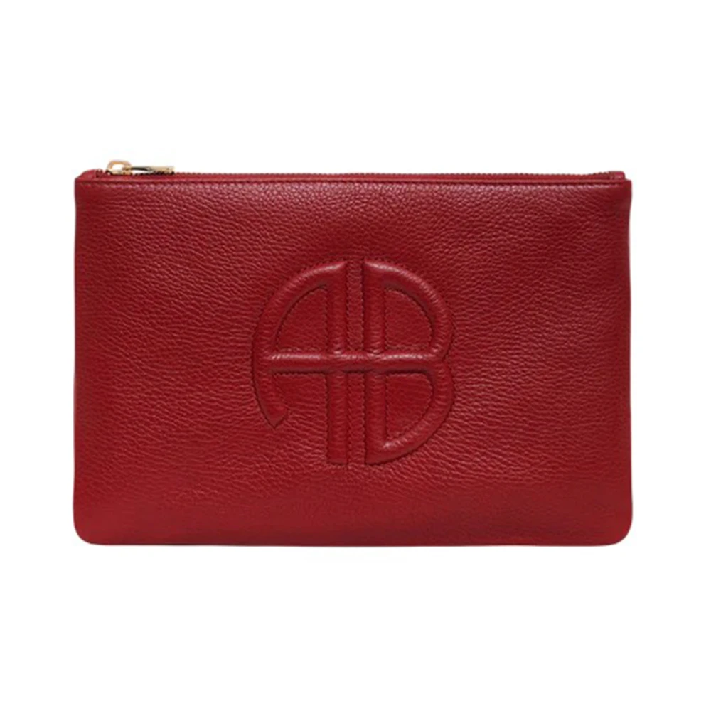Anine Bing Clutch van geprägtem Leder Red Dames