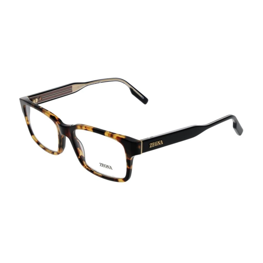 Zegna Men's Brown Glasses, One Size, Rectangle Optical Frames