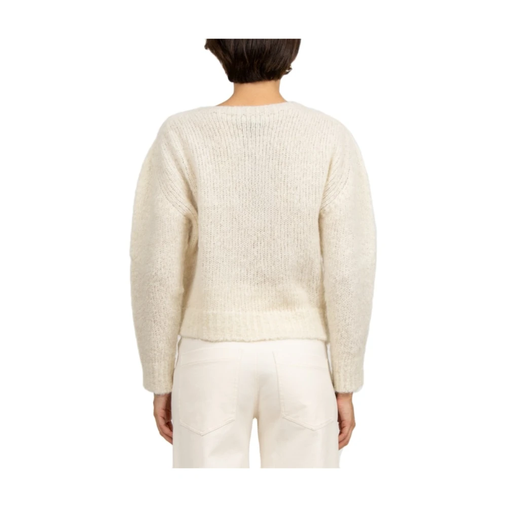Tela Blauwe Alpaca Trui Ronde Hals White Dames
