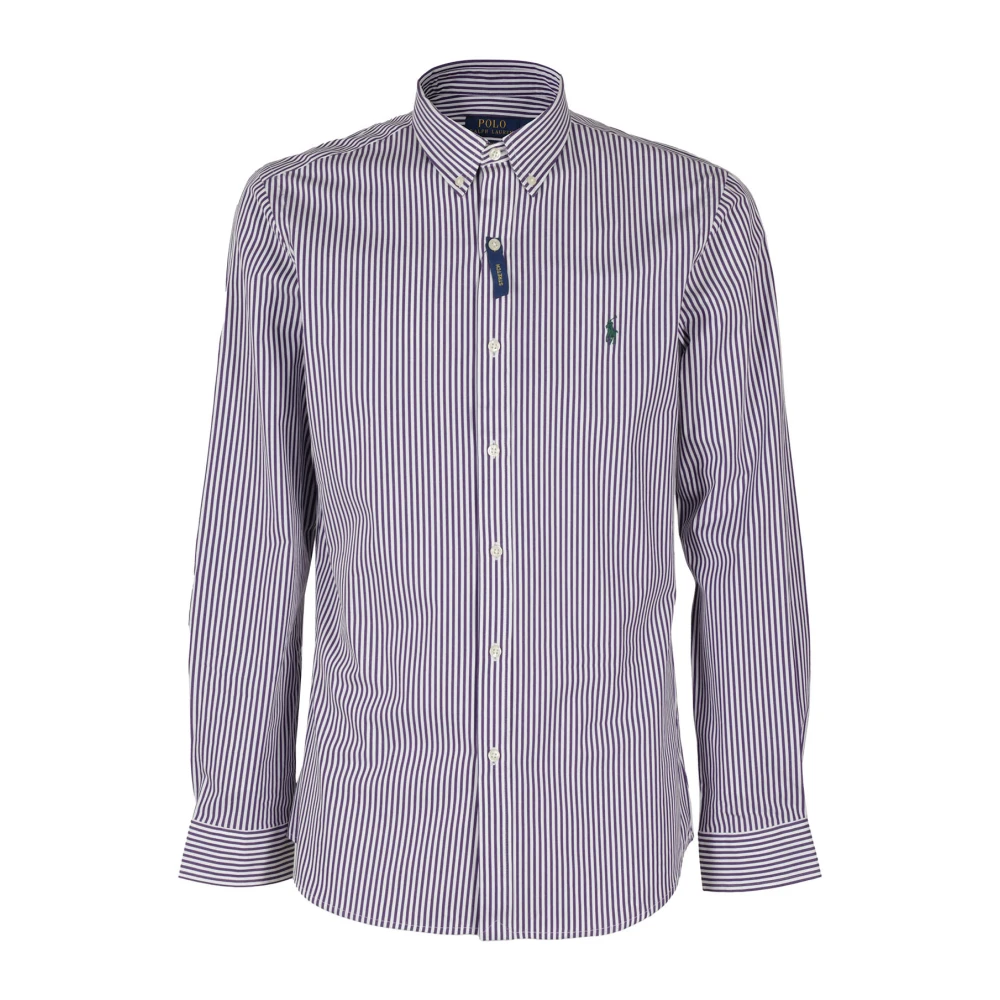 Polo Ralph Lauren Lange Mouw Zwarte Polo Shirt Purple Heren