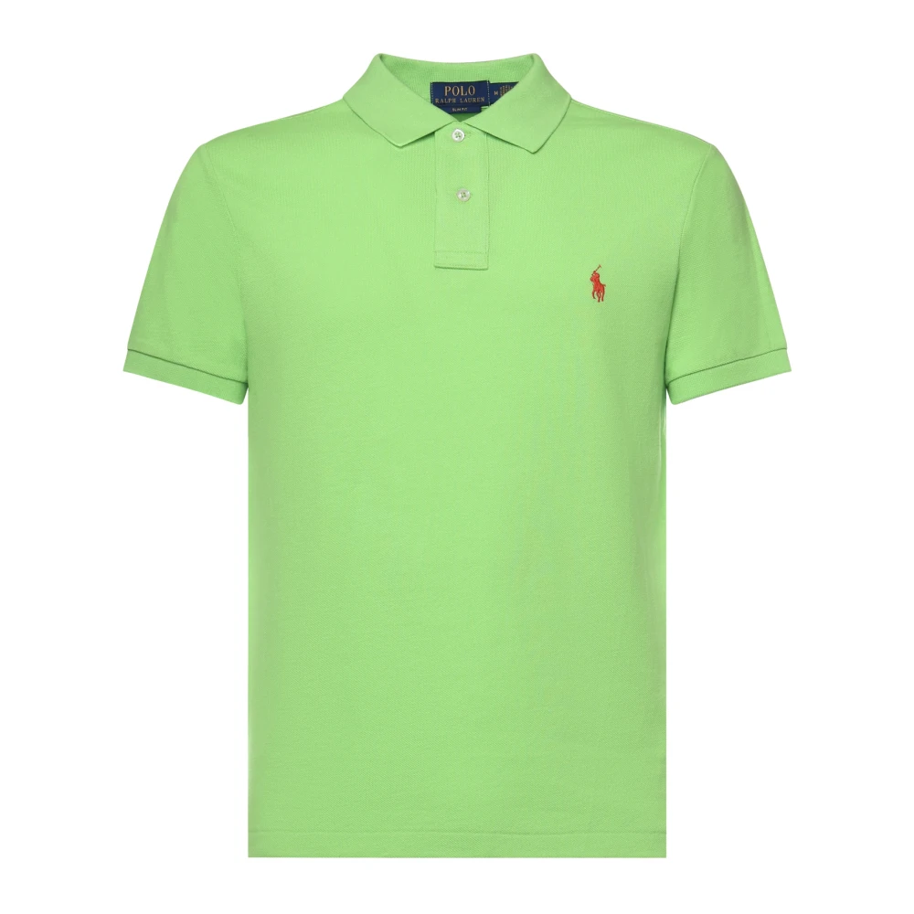Polo Ralph Lauren Men's Green Slim Fit Pique Polo Shirt