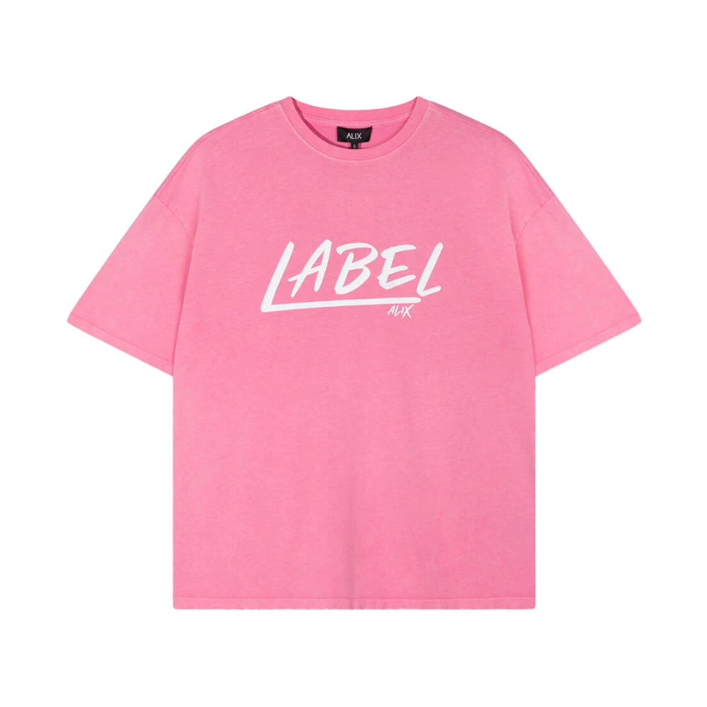 ALIX THE LABEL Dames Tops & T-shirts Ladies Knitted Washed Label T-shirt Roze