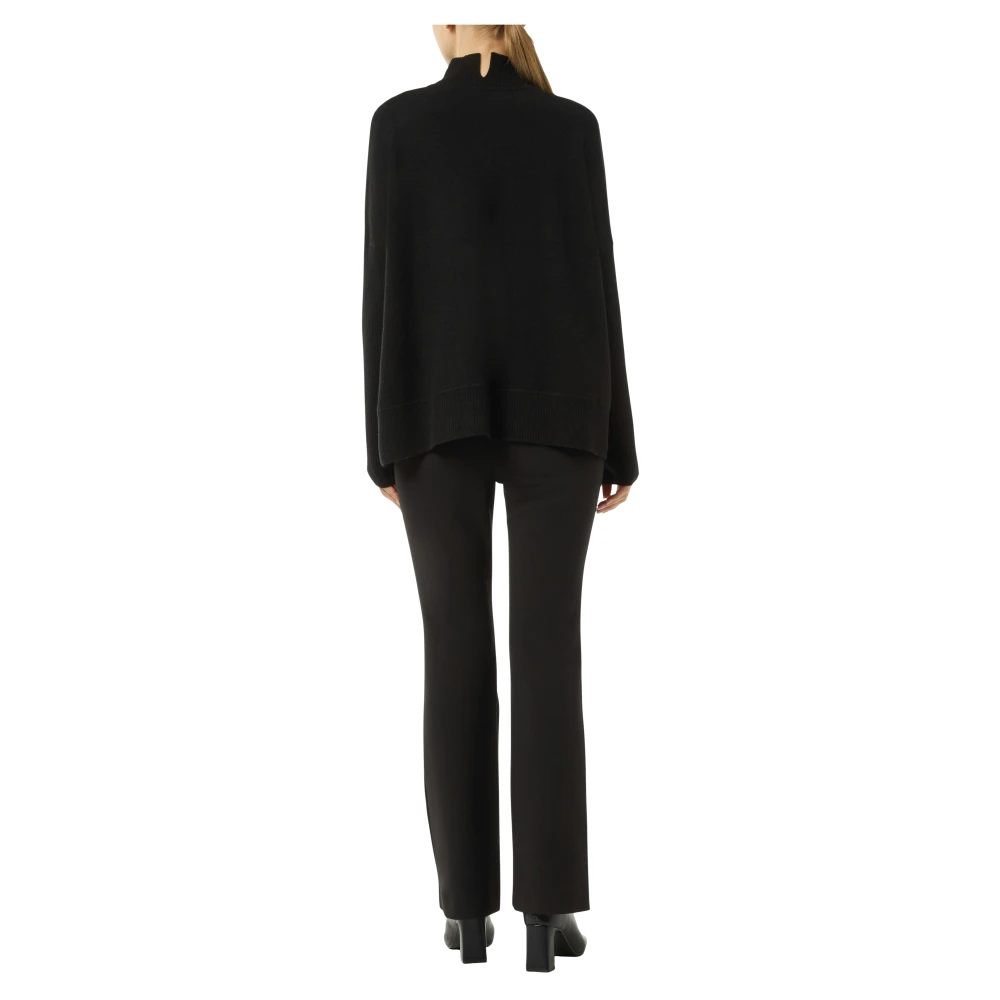 comma Gebreide coltrui met split Black Dames