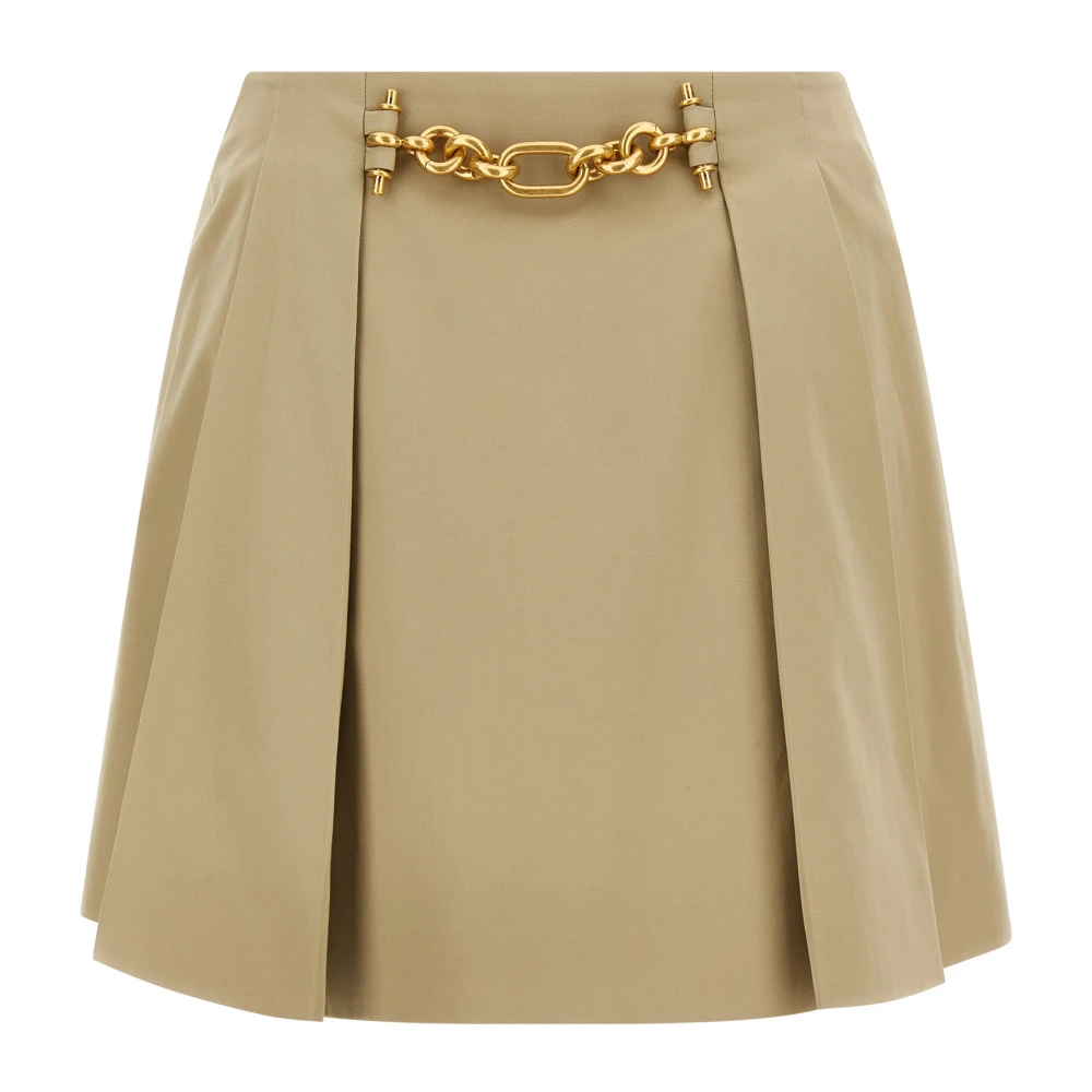 Balmain Beige Cotton Gabardine Mini Skirt - Female - Short Skirts - S - Skirts