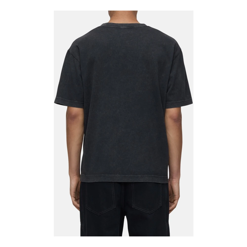 closed Stone Washed Logo Print Jersey T-shirt Black Heren