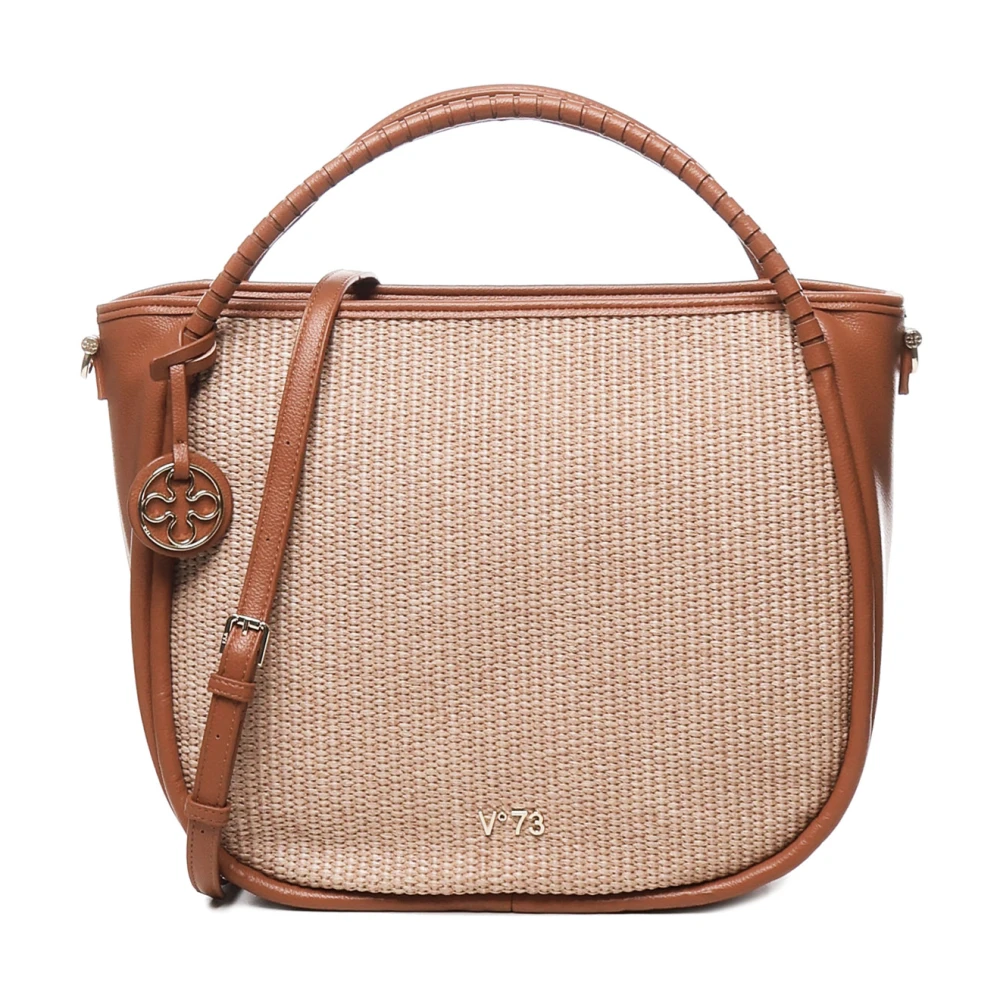 V73 Donna Marrone Borsa A Tracolla Elegante Con Chiusura Lampo