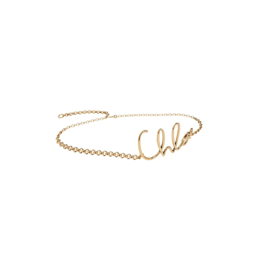 Chloé Ketting Riem met Front Logo Yellow Dames
