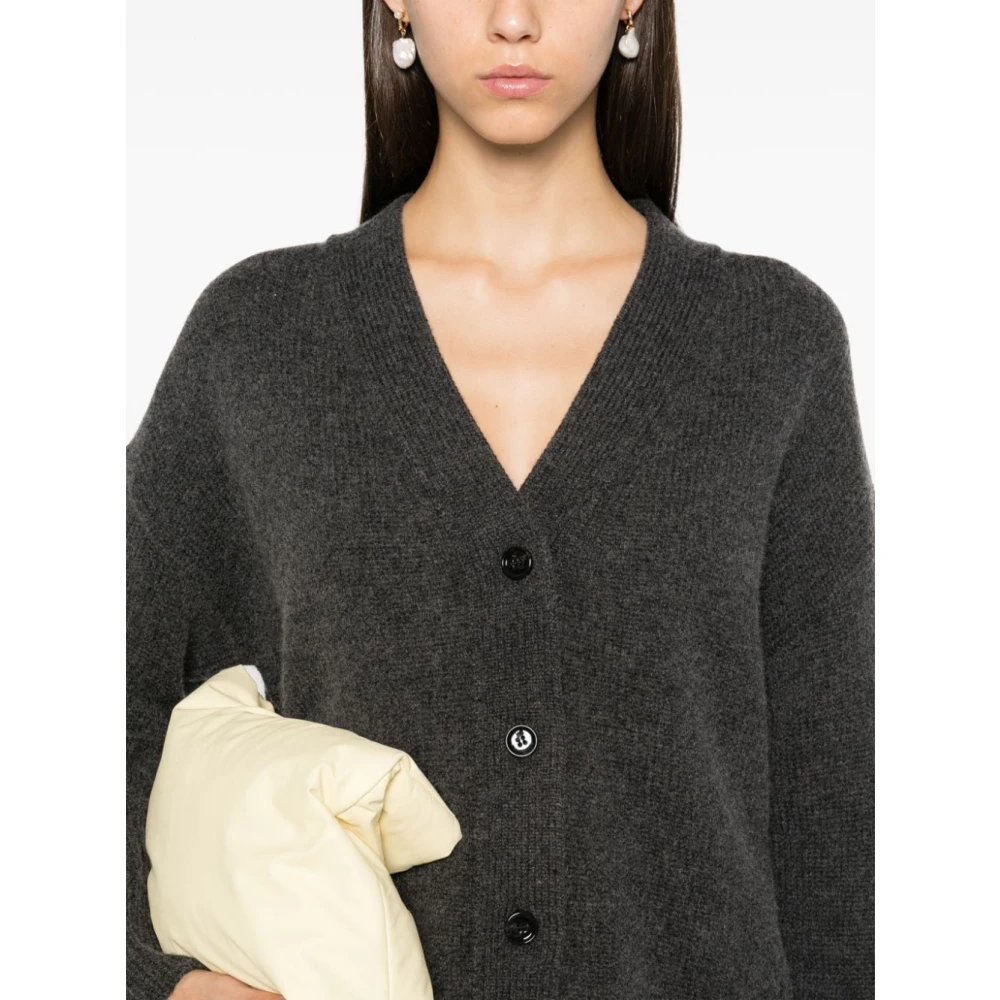 allude Kasjmier V-Hals Grijs Vest Trui Gray Dames