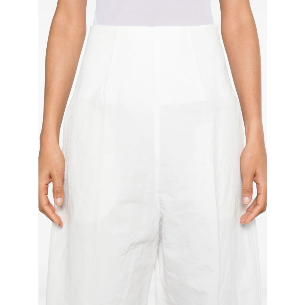SPORTMAX Witte Modieuze Broek met Strass Detail White Dames