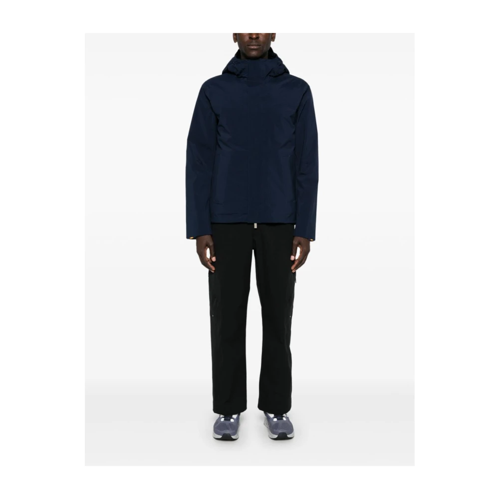 K-way Blauwe Hooded Jacken Jas Blue Heren
