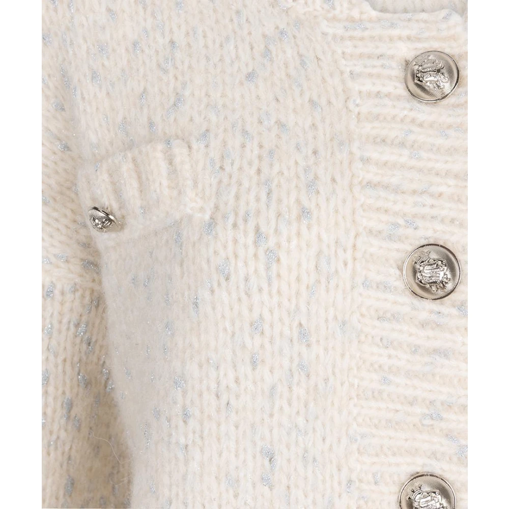 Esqualo Lurex Knoop Cardigan Off White Dames