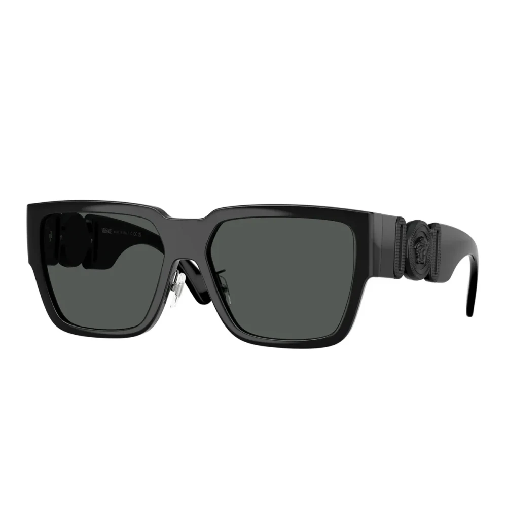 Versace Unisex Black Sunglasses,, Stylish Sunglasses Dark Grey Lenses Medium