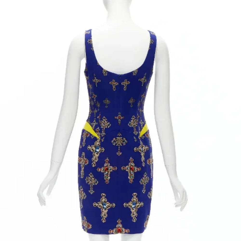 Versace Pre-owned Silk dresses Blue Dames