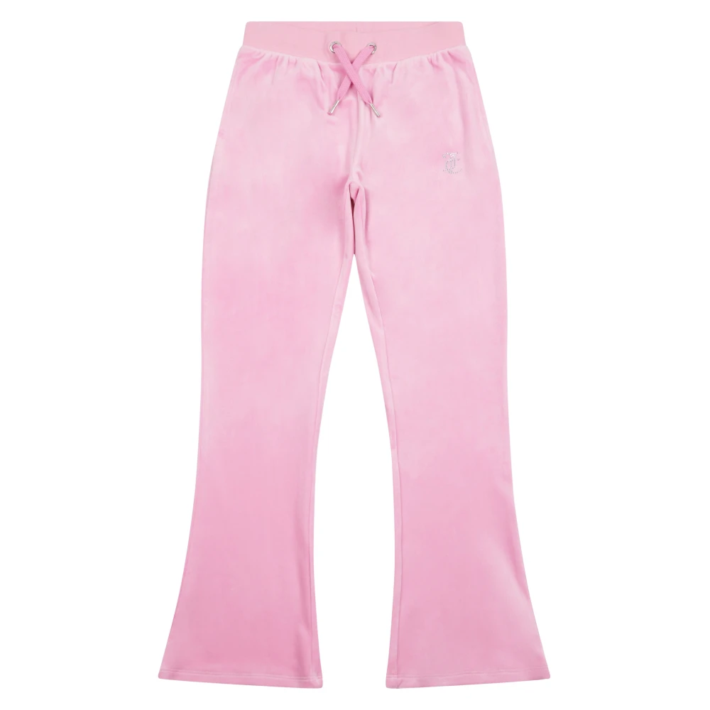 Juicy Couture Diamante Logo Bootcut Joggers - Female - Trousers - Pink - 14 Y - Kids