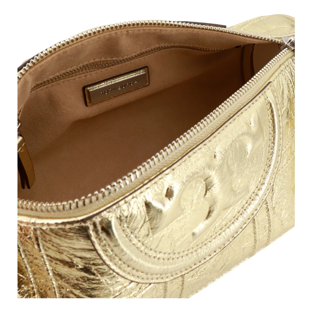 TORY BURCH Gouden Schoudertas met Ritssluiting Yellow Dames