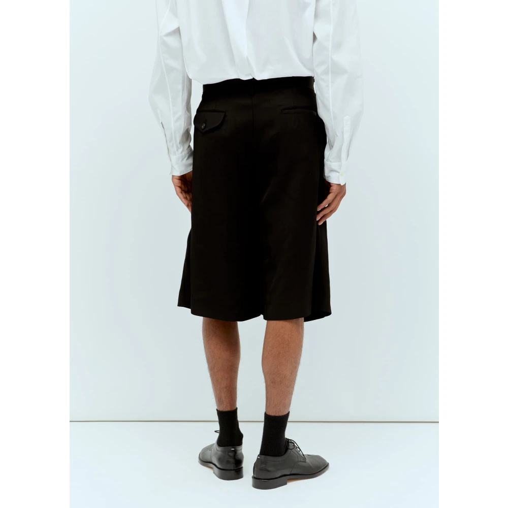 Comme des Garçons Gestructureerde Draperende Bermuda Shorts Black Heren