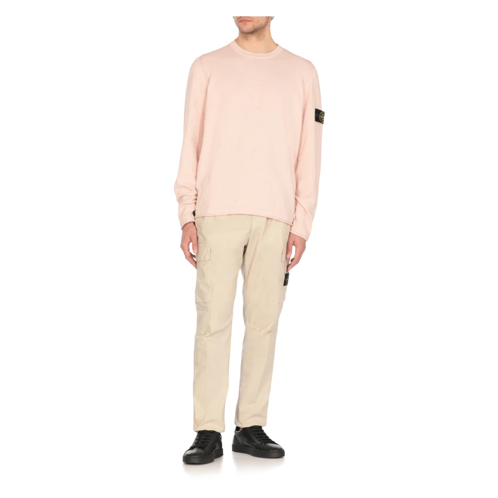 Stone Island Roze Katoenen Trui met Logopatch Pink Heren