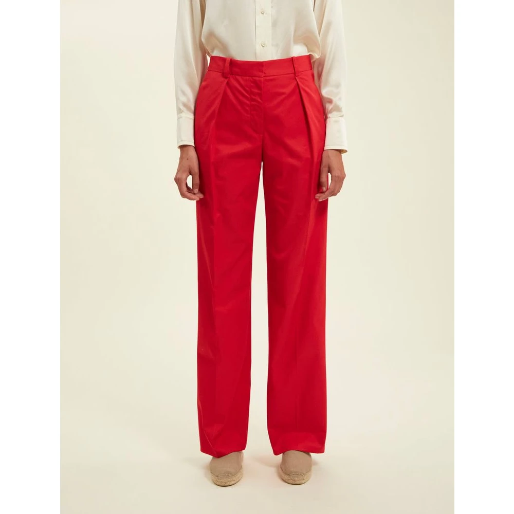 Ines De La Fressange Paris Rode Katoenen Hector Broek Red Dames