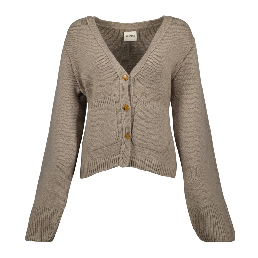 Khaite Women's Brown Scarlet Cashmere V-Neck Cardigan