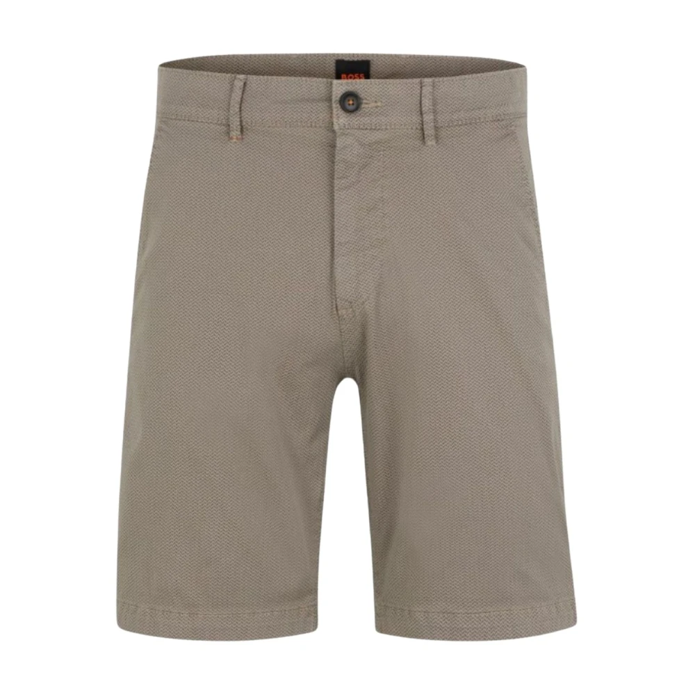 Hugo Boss Bruine Chino Shorts met Print Brown Heren