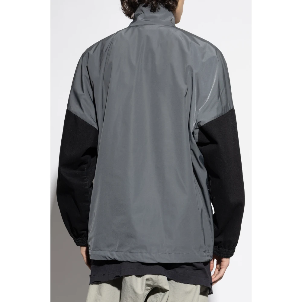 Balenciaga Logo Gedrukte Jas met Rits Gray Heren