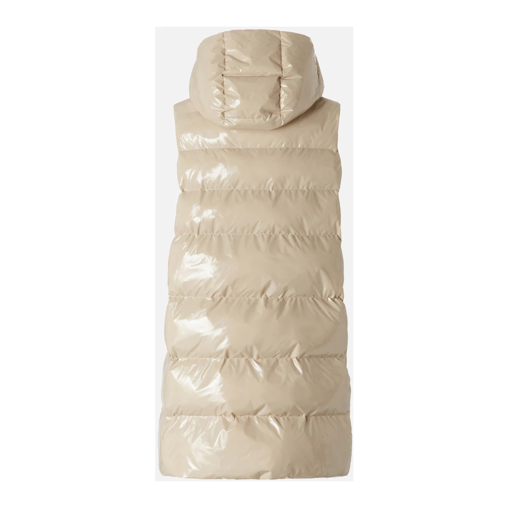 pinko Beige Mouwloos Donsvest met Capuchon Beige Dames