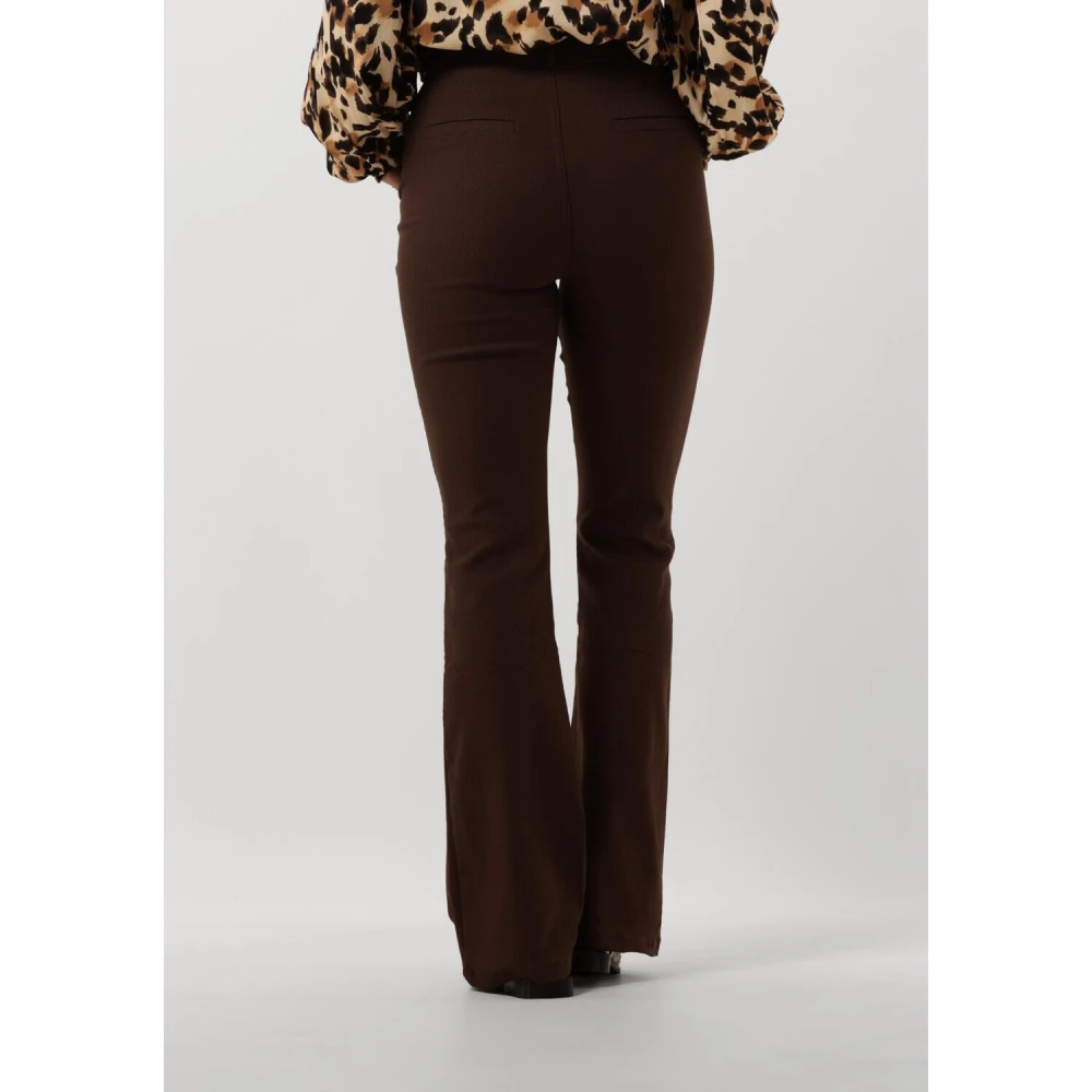 Minus Flared Graphic Pants Brown Dames